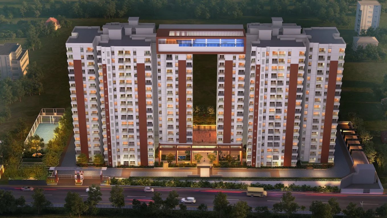 Building Exterior - Buy West Facing 3 BHK Apartment in Vajram Newtown II Thanisandra Bangalore near Bharatiya City