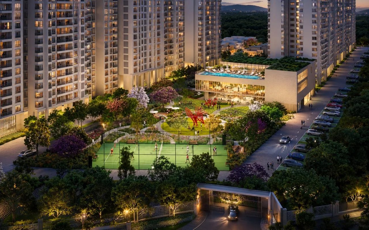 Building Exterior - Buy East Facing 1 BHK Flat in Nikoo Homes 8 Thanisandra Main Road Bangalore Near Manyata Tech Park