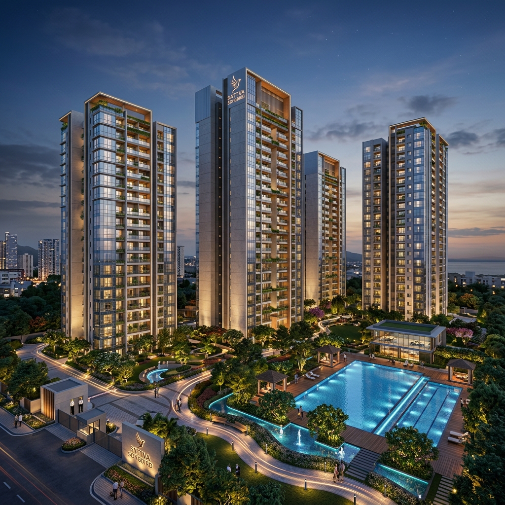 Building Exterior - Sattva Songbird – Premium 2 & 3 BHK Apartments in Bengaluru.